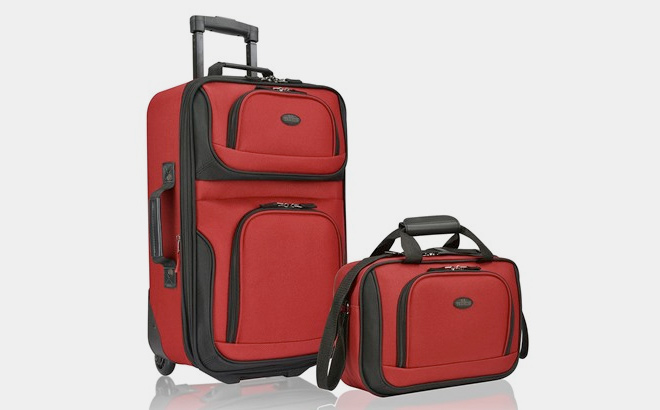 U S Traveler Rio Rugged Fabric Expandable Carry On Luggage 2 Piece Set