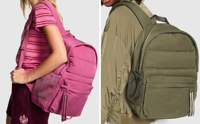 Victorias Secret ink Quilted Puffer Backpacks