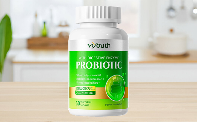 Viyouth 60 Count Probiotics Bottle on a Table