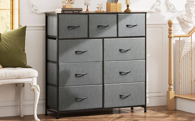 WLIVE 9 Drawer Dresser Fabric Storage Tower for Bedroom Hallway Entryway