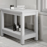 Water Resistant Non Slip Poly Lumber Shower Bench in White in the Shower