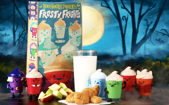 Wendys Frosty Frights character toys with Chicken Nuggets