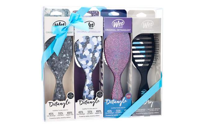 Wet Brush 4 piece Diamond Detangler Hairbrush Set