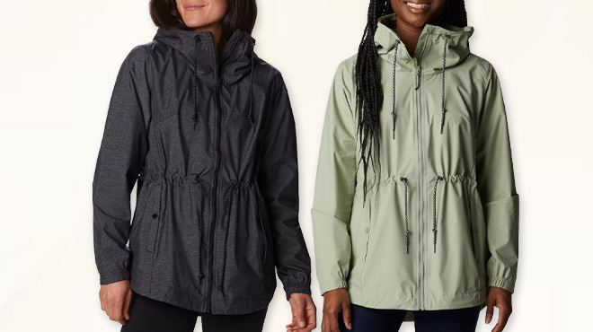 Women Wearing Columbia Lillian Ridge Shell Waterproof Rain Jacket