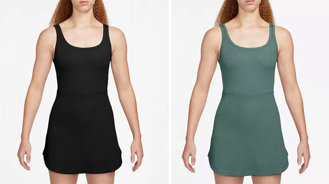 Womens Nike One Capsule Ribbed Dress with Built In Shorts