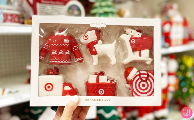 Wondershop 6 Piece Target Cheramic Christmas Tree Ornament