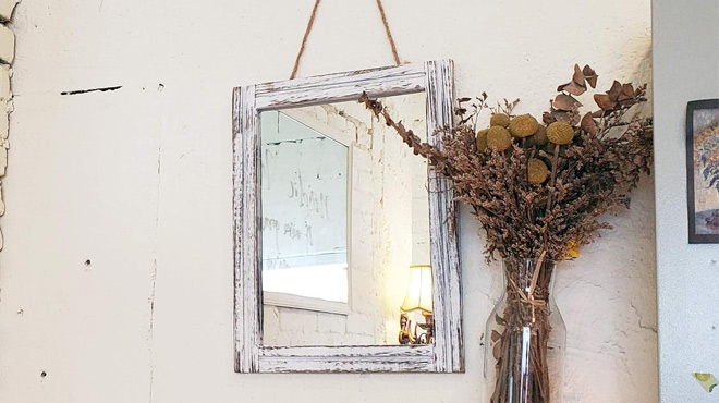 Wooden Rectangular Decorative Hanging Mirror