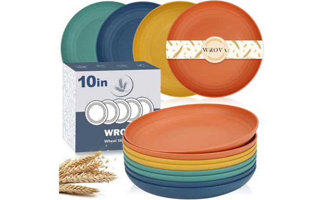 Wrova Wheat Straw Plates 8 Pack