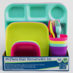 Your Zone 24 Piece Plastic Dinnerware Set for Kids