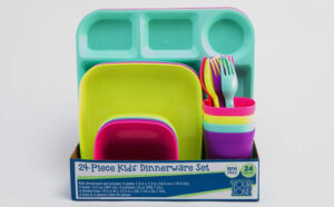 Your Zone 24 Piece Plastic Dinnerware Set for Kids