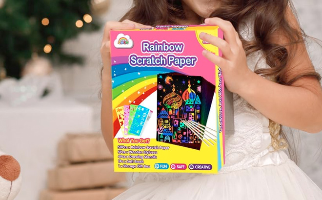 ZMLM Scratch Paper Art Set 60 Pcs Rainbow Magic Scratch Paper