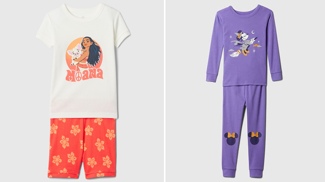 babyGap Disney Moana 100 Organic Cotton PJ Set and Kids babyGap Disney Minnie Mouse Halloween 100 Organic Cotton PJ Set