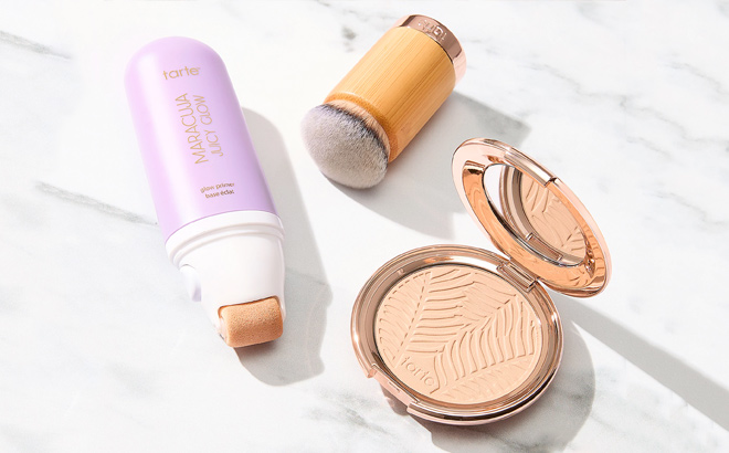 tarte Maracuja Juicy Glow Primer Blur Powder Set with Brush