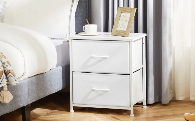 2 Drawer Nightstand in White Color