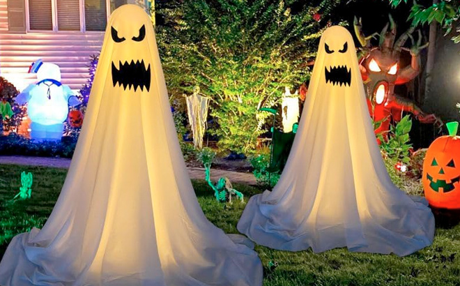 2 Packs Halloween Decorations Outdoor Spooky Ghost Halloween Decor