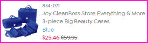 3 Piece Big Beauty Cases Checkout Screen