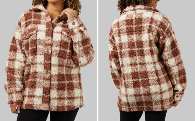 32 Degree Womens Cozy Sherpa Shirt Jacket