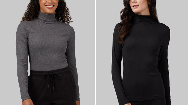 32 Degrees Womens Soft Rib Turtleneck