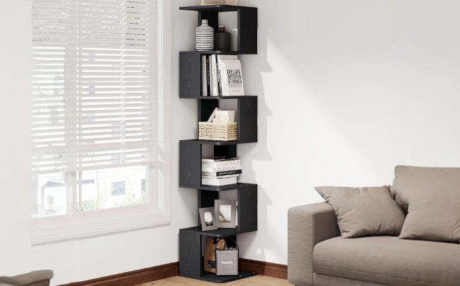 6 Tier Corner Bookshelf