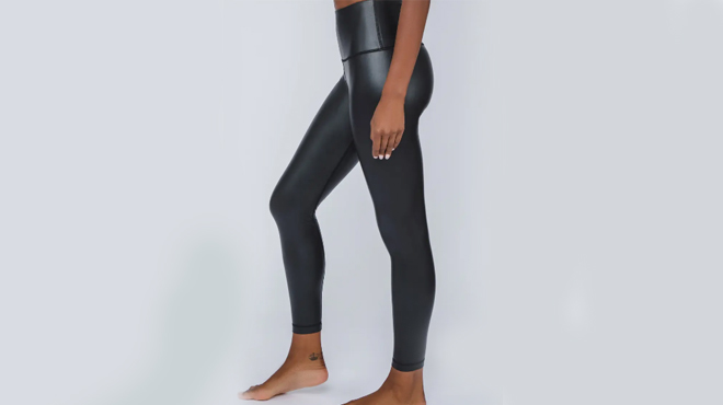 90 Degree by Reflex Fleece Lined Faux Leather Leggings