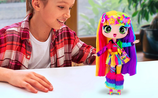 A Child Playing with Decora Fashion Girlz 11 Inch Doll