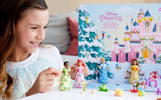 A Child with a Disney Princess Advent Calendar