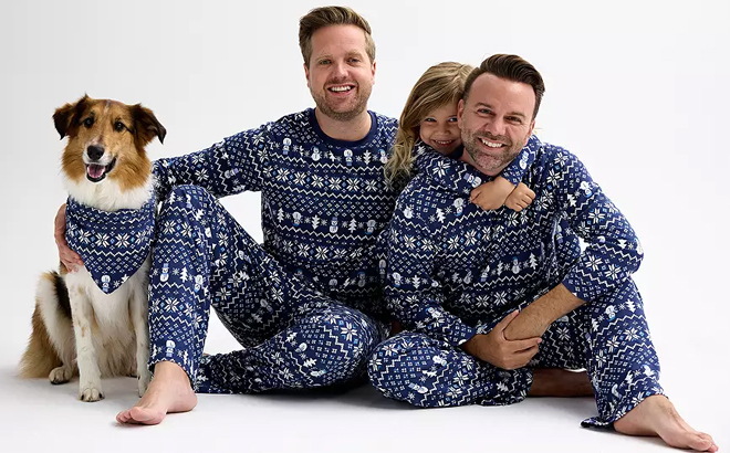 A Family Wearing the Jammies for Your Families Winter Matching Pajama Sets