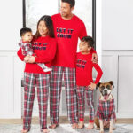 A Family in Red Christmas Pajamas