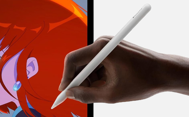 A Hand holding an Apple Pencil Pro