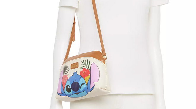 A Mannequin Wearing Disney Lilo & Stitch Stitch Big Face Print Crossbody Bag