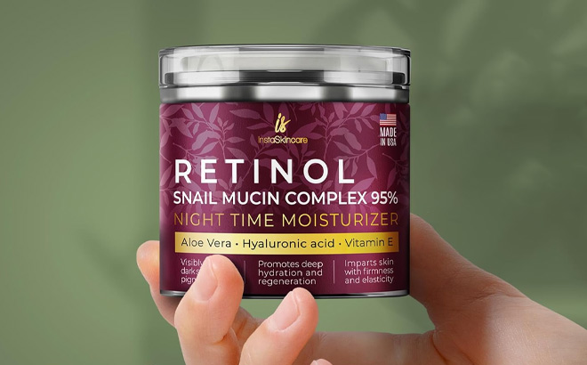 A Person Holding InstaSkincare Retinol Face Moisturizer