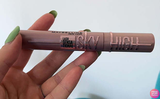 A Person Holding Maybelline Sky High Mascara