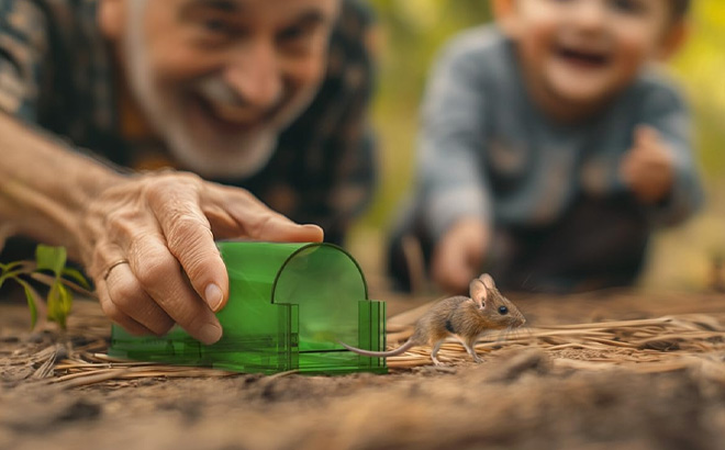 A Person Holding Mouse Trap