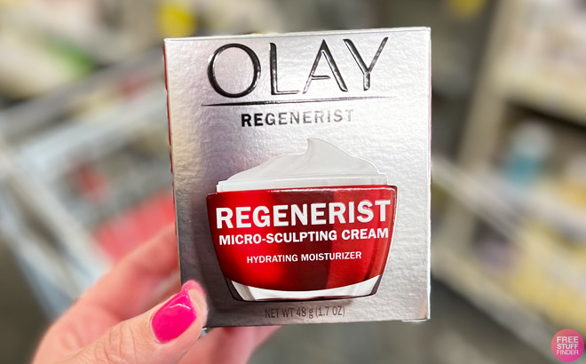 A Person Holding Olay Regenerist Micro Sculpting Cream