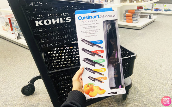 A Person Holding a Cuisinart Advantage 12 Piece Cutlery Set at Kohls