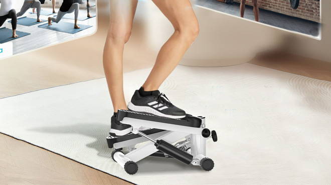 A Person Using Mini Steppers for Exercise