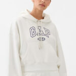 A Person Wearing a GAP Vintage Soft Cropped Hoodie