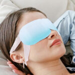 A Person Wearing a Steam Eye Mask