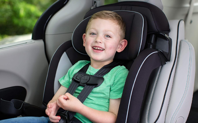 A Person sitting in a Safety 1st Car Seat