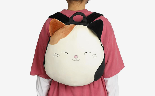 A Person wearing a Bioworld Squishmallows 14 Inch Backpack