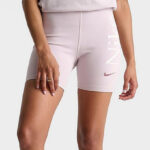 A Woman Wearing Nike Sportswear Classic High Waisted Graphic Biker Shorts