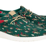 A pair Hey Dude Wally Merry Fishmas Lure Shoes