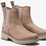 A pair of Timberland Womens Mid Chelsea Boots