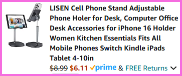 A screen shot of the check out page on the Lisen Desk Phone Stand