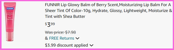 A screen shot of the checkout page for Funnir Glowly Lip Balm 10g