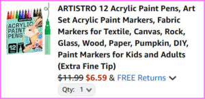 Acrylic Paint Pens at Checkout