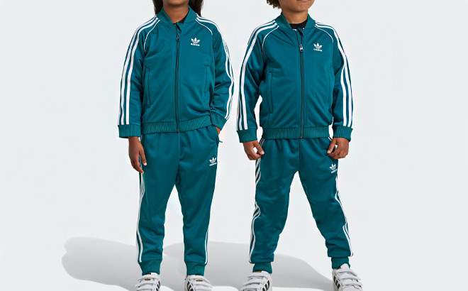 Adidas Adicolor SST Track Toddler Suit in Teal Color