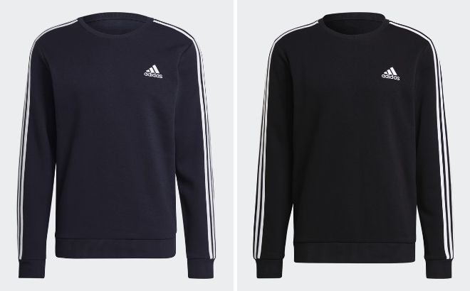 Adidas Mens Essentials Fleece 3 Stripes Sweatshirt