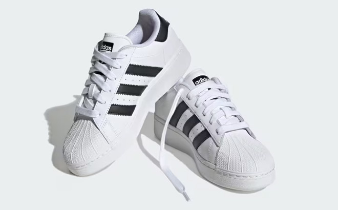 Adidas Originals Superstar XLG Womens Shoes on the Gray Background