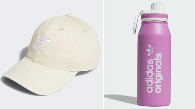 Adidas Relaxed Strap Back Hat and Steel Metal Bottle